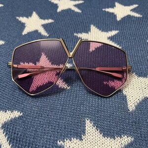 Valentino V-Hexagon Sunglasses Womens Luxury Geometric VLS-115C-64 64mm Eyewear